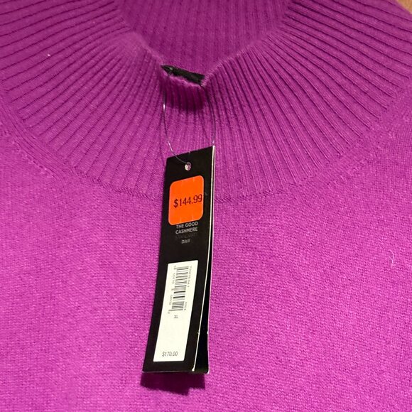 Banana Republic Sz XL Cashmere Mock-neck woman Fuschia sweter $170 - Picture 13 of 13